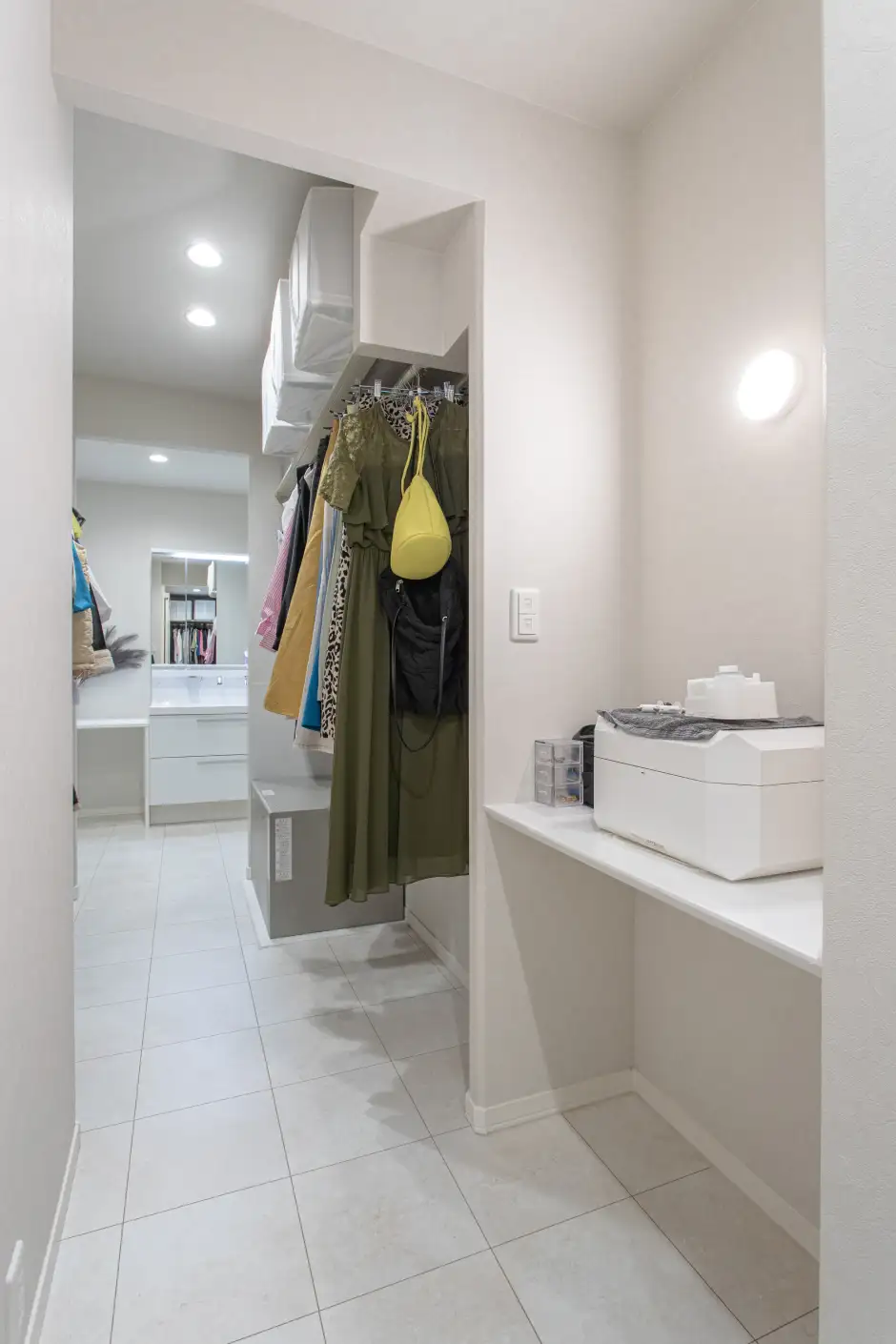 洗面室に直接行けるウォークインクローゼット