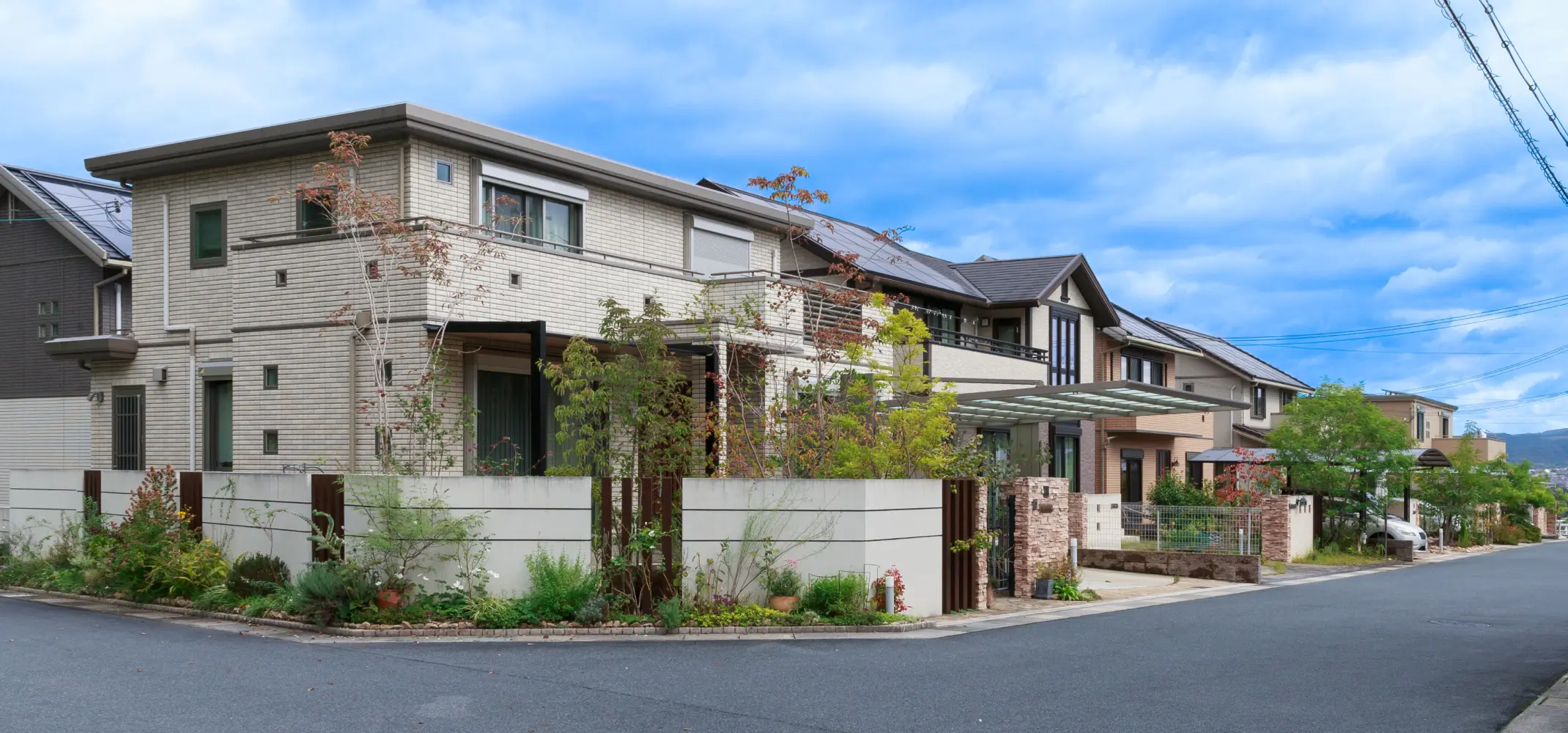 高の原分譲地のまちなみ