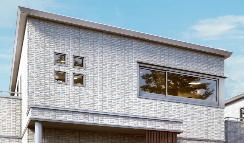 スクエア基調の窓を採用した住まい