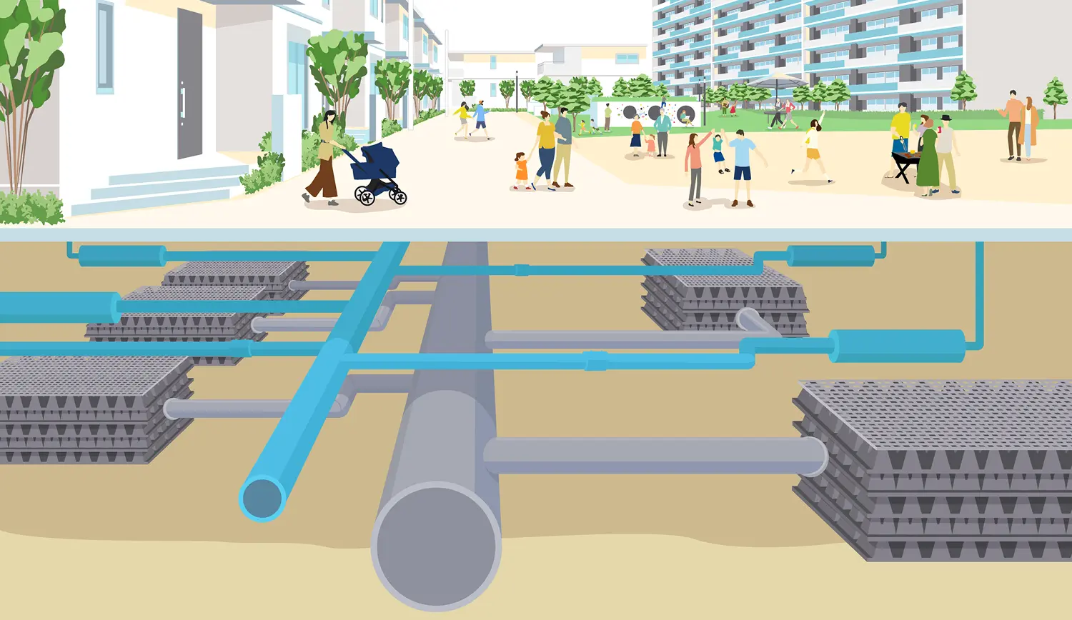 地下インフラのイメージイラスト