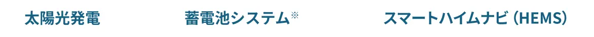 太陽光発電 × 蓄電池システム※ × スマートハイムナビ（HEMS）