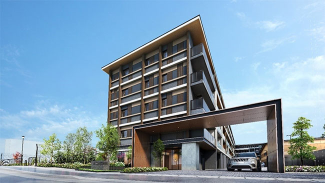 分譲マンション『ハイムスイート京都 太秦天神川』外観完成予想CG