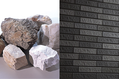 1枚1枚の凹凸が際立つタイル素材