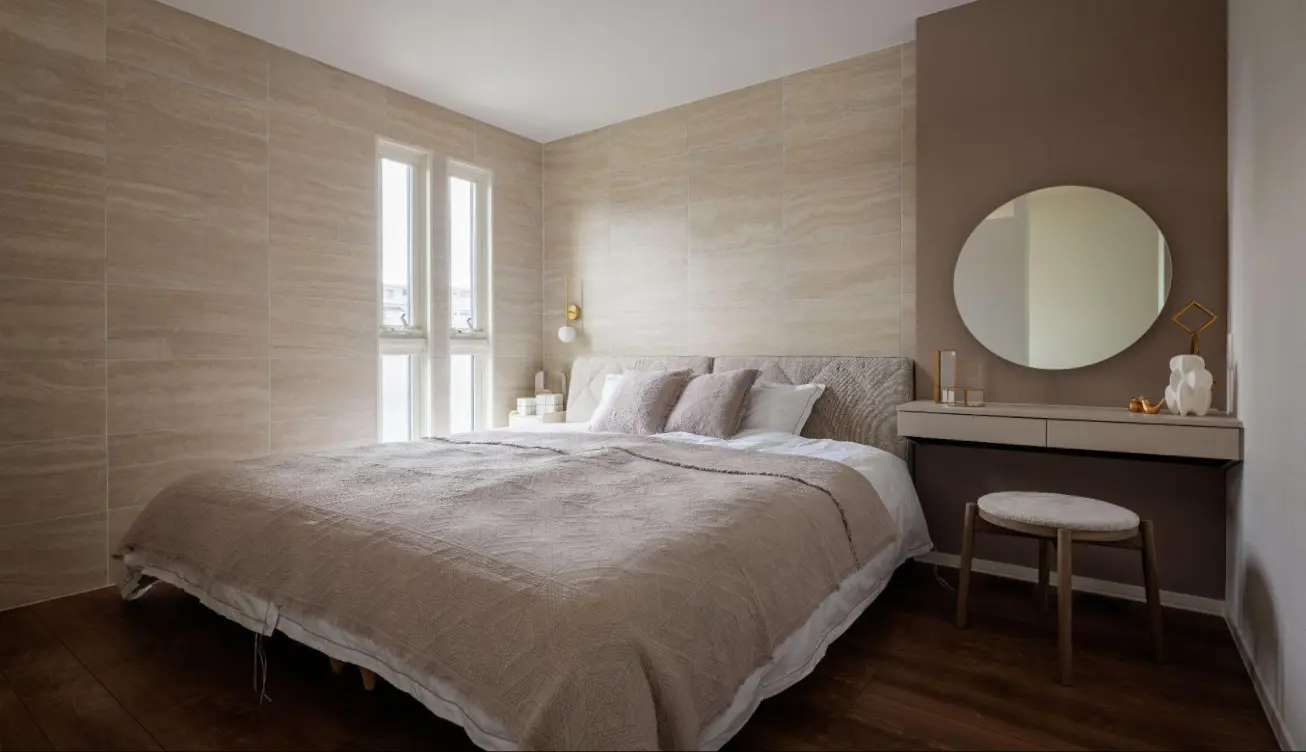 ドレッサーを併設した寝室