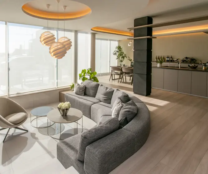 L字型に配置したLDK