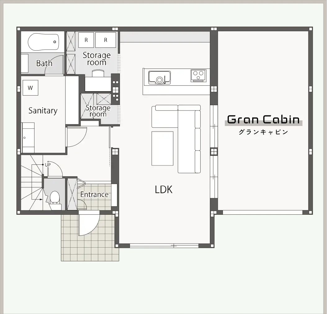 グランキャビン実例邸1階の図面