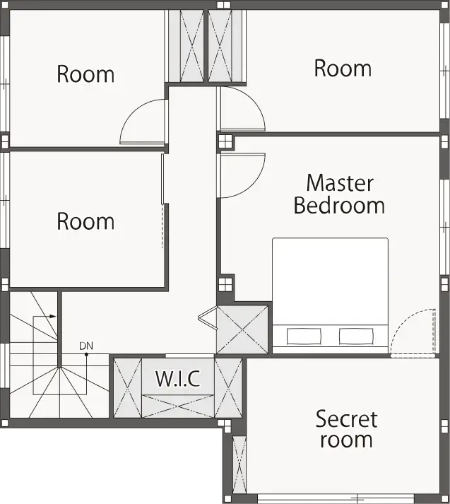 グランキャビン実例邸２階の図面​