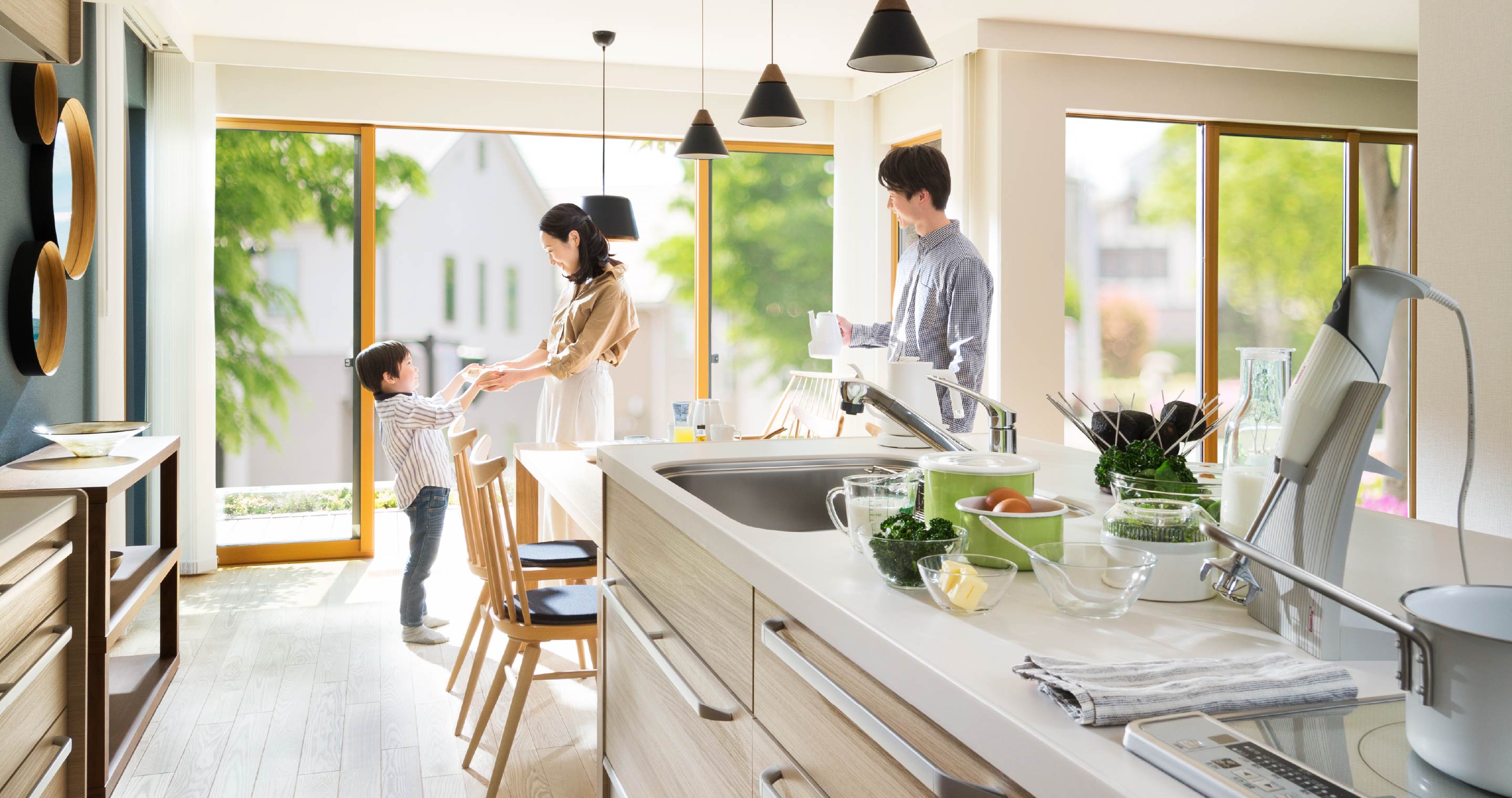 LDKで触れ合う家族